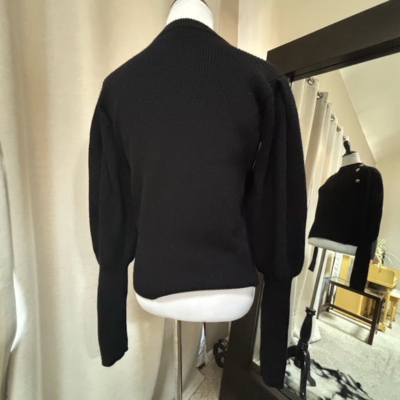 Black Sweater with Gold Button Accents - Picture 4 of 5